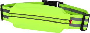 Saszetka nerka na elastycznym pasku z pasami odblaskowymi BAGGYX żółta