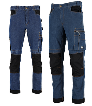 Spodnie robocze do pasa jeansowe JEAN granatowy STALCO PERFECT