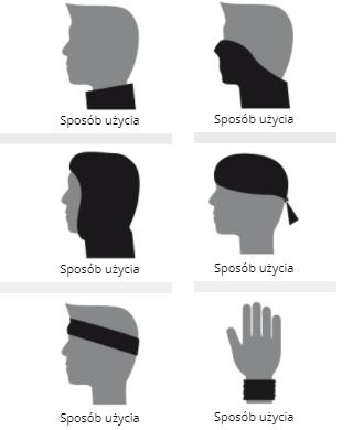 Komin opaska szeroka unisex BAND uniwersalna black,opaska bezszwowa o szerokim zastosowaniu