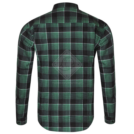 Bawełniana koszula flanelowa na guziki wytrzymała i wygodna zielona Art.Mas MODAR