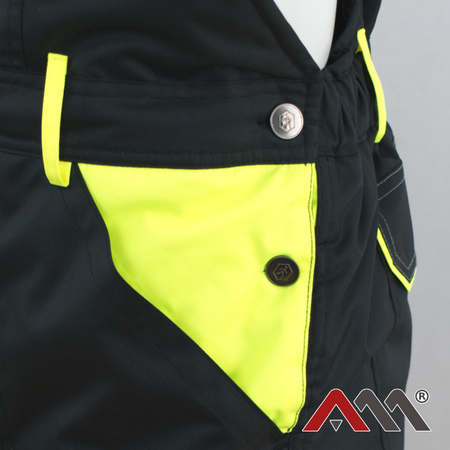 Spodnie Ogrodniczki Ocieplane Uniwersal czarno/zółte