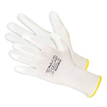 Rękawice robocze uniwersalne ochronne powlekane poliuretanem ochrona dłoni Art.Mas RNYPU WHITE kat.2