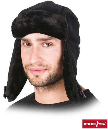 Czapka zimowa ocieplana uszanka wywijana CZOPAPA