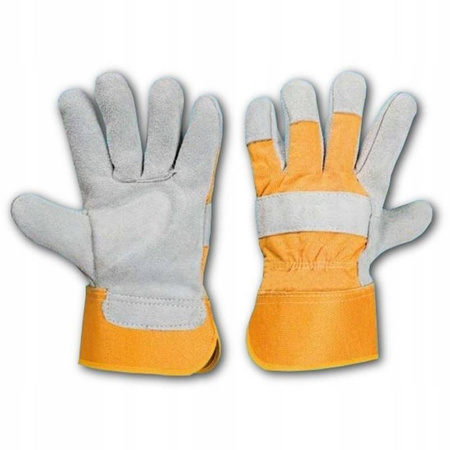 Rękawice skórzane robocze ochronne wytrzymałe ze skóry bydlęcej Art.Mas RBŻ