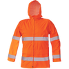 Kurtka przeciwdeszczowa wodoodporna odblaskowa z kaptuerm GORDON pomarańczowa fluo