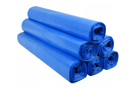 Ekologiczne worki na śmieci 120L worki foliowe na odpady z atestem higienicznym FOLIPAK LDPE niebieskie10 szt.