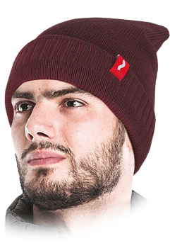 Czapka ochronna wywijana zimowa z ociepleniem CZCITY bordowa