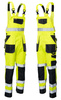 Spodnie robocze ogrodniczki odblask BRIXTON FLASH żółte