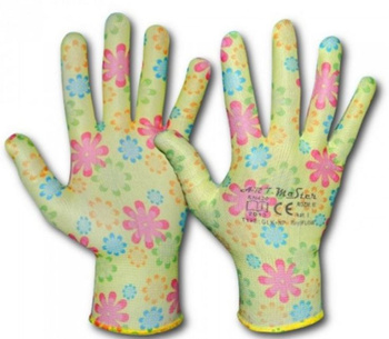 Rękawice ogrodowe dzianina poliestrowa RNYFLOW m