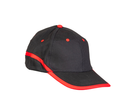 Czapka z daszkiem robocza zapięcie na rzep BASEBALL czarno-czerwona