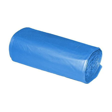 Ekologiczne worki na śmieci 60L worki foliowe na odpady z atestem higienicznym FOLIPAK LDPE niebieskie rolka 50 szt.