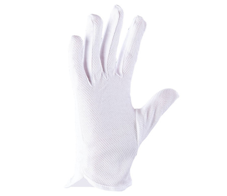 Rękawice robocze ochronne białe z mini nakropieniem PLS