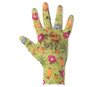 Rękawice ogrodowe ochronne dla kobiet kolorowe wzory powlekane poliuretanem  COVENT Soil (zielone)