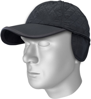 Ciepła czapka z daszkiem STALCO pikowana czarna PIQUE