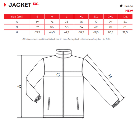 Bluza męska polar na zamek MALFINI JACKET 501 biały