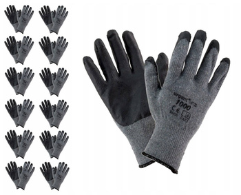 Rękawice robocze 12 PAR lateksowe wampirki DRAGON szare 1000
