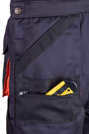 Spodnie robocze ogrodniczki ocieplane na szelkach BRIXTON PRACTICAL grafitowe