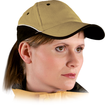 Czapka z daszkiem bawełniana CZTOP miodowo-czarna