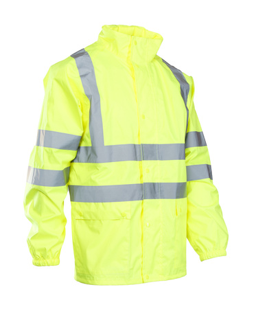 Kurtka przeciwdeszczowa wodoodporna odblaskowa z kaptuerm GROSVENOR żółta fluo