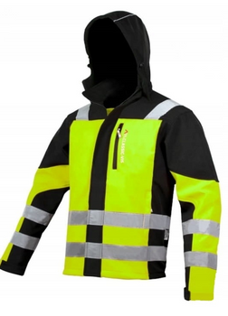 Kurtka softshell bhp odblask flash Classic-VIS żółty fluo z pasami odblaskowymi