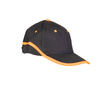 Czapka z daszkiem robocza zapięcie na rzep BASEBALL czarno-pomarańczowa