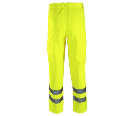 Spodnie robocze ochronne ostrzegawcze do pasa regulowane odblaskowe żółte Polstar BRIXTON FLASH AFSP