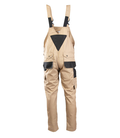 Spodnie robocze ochronne ogrodniczki wielofunkcyjne kombinezon ogrodniczy beżowe Polstar BRIXTON PRACTICAL APOG