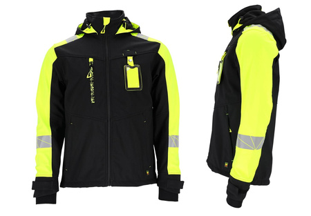 Kurtka softshell robocza z kapturem ostrzegawcza męska L.HOLLMAN RAUT