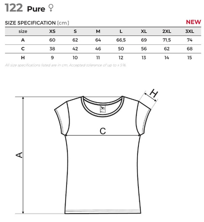 MALFINI koszulka damska bawełniana t-shirt PURE 122 military