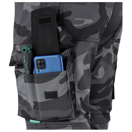 Spodnie robocze bojówki moro STALCO 2w1 odpinane nogawki S-421