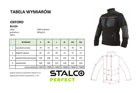 Męski polar roboczy bluza polarowa OXFORD STALCO Perfect