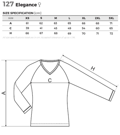 Bluzka damska MALFINI ELEGANCE fuksjowy długi rękaw