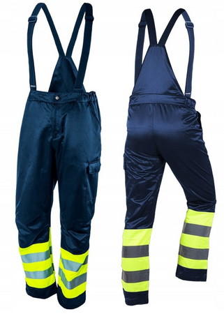 Ogrodniczki robocze NEO, ostrzegawcze, granatowe, klasa 1 81-779