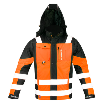 Ocieplana kurtka wysokiej widoczności wodoodporna odblaskowa CLASSIC-VIS OXFORD pomarańczowa