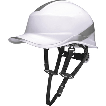 Kask ochronny hełm odblaskowy roboczy z ABS regulowany polamid ochrona głowy biały DELTA DIAMOND V UP white