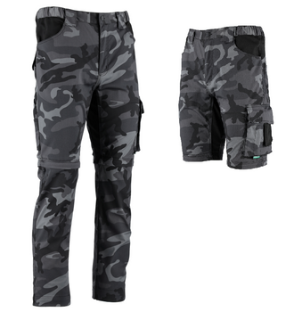 Spodnie robocze bojówki moro STALCO 2w1 odpinane nogawki S-421