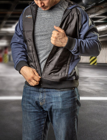 Bluza robocza ocieplana dziana z kapturem softshell ze sciągaczami strefy odblaskowe NEO Tools 81-556