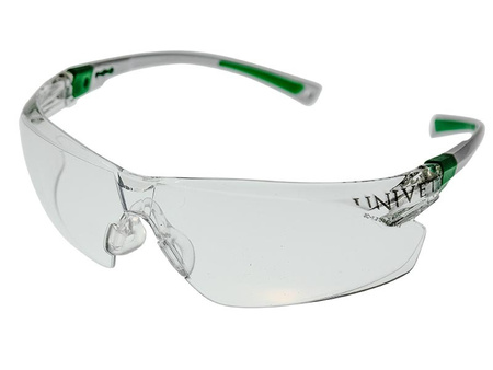 Okulary ochronne BHP robocze przemysłowe przezroczyste z filtrem UV bezpieczeństwo pracy KRAMP Univet 506U