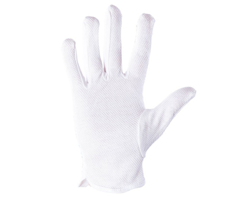 Rękawice robocze ochronne białe z mini nakropieniem PLS