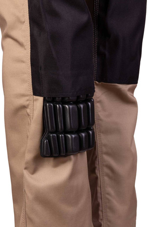 Spodnie robocze ochronne ogrodniczki wielofunkcyjne kombinezon ogrodniczy beżowe Polstar BRIXTON PRACTICAL APOG