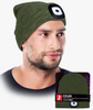 Czapka zimowa z latarką ładowana USB ocieplana polarem CZLED khaki
