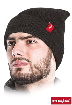 Czapka ochronna wywijana zimowa z ociepleniem CZCITY czarna