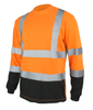 Koszulka odblaskowa z długim rękawem z pasami odblaskowymi T-REF pomarańczowa