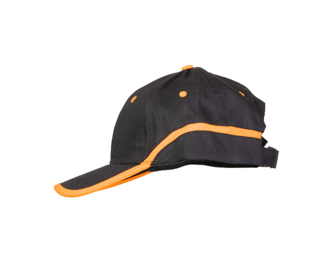 Czapka z daszkiem robocza zapięcie na rzep BASEBALL czarno-pomarańczowa