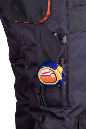 Spodnie robocze ogrodniczki ocieplane na szelkach BRIXTON PRACTICAL grafitowe