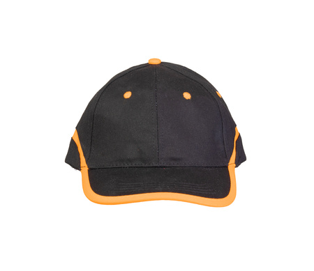 Czapka z daszkiem robocza zapięcie na rzep BASEBALL czarno-pomarańczowa