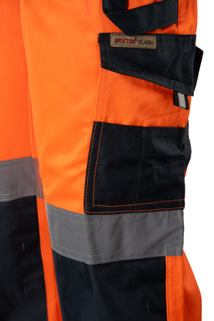 Spodnie robocze ogrodniczki odblask BRIXTON FLASH żółte