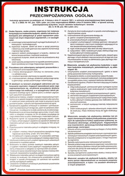 Instrukcja PPOŻ. „Instrukcja przeciwpożarowa ogólna”.