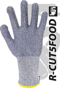 Rękawice ochronne wykonane z mieszanki przędzy HDPE i włókna szklanego R-CUT5FOOD