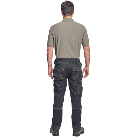 Spodnie robocze profesjonalne wytrzymałe do pasa z miejscem na nakolanniki TRIFIBETEX wzmacniane czarne Cerva DAYBORO